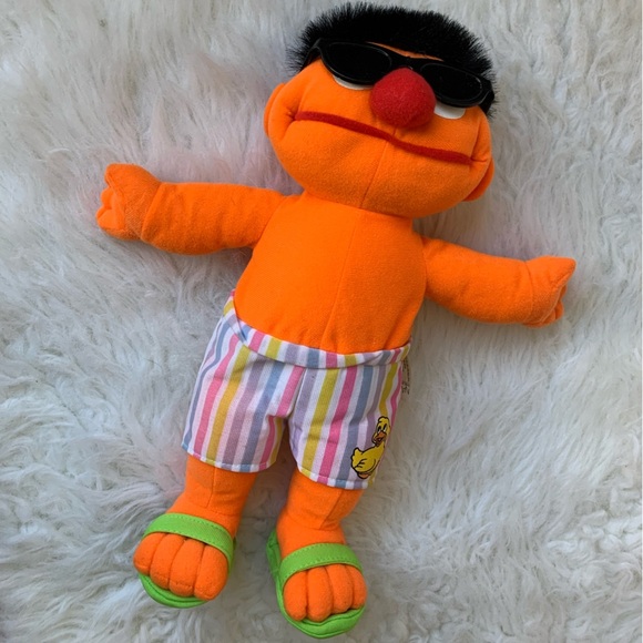 Y2K 2005 Nanco Collectible Sesame Street Beach Ernie Plush Toy - Picture 2 of 9